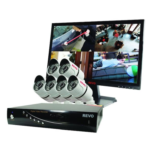 Revo T-HD 8-Channel 1TB DVR Surveillance System with 6 T-HD 1080p Bullet Cameras