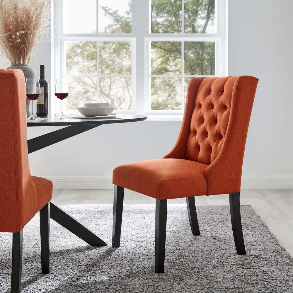 High-Back Upholstered Parsons Side Chair in Sleek Orange