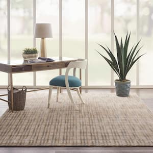 Solace Beige/Blue 8 ft. x 10 ft. Abstract Contemporary Area Rug
