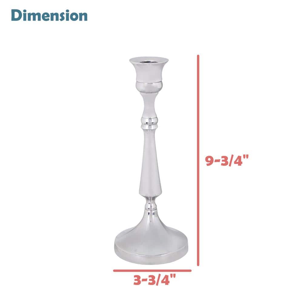 Nickel Aluminum 10.63" Tabletop Candlestick Holder