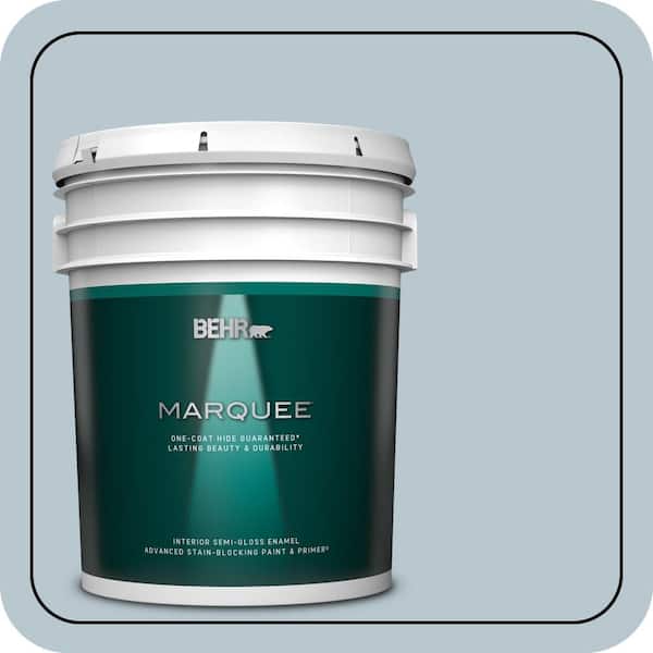 BEHR MARQUEE 5 gal. #560E-3 Silver Strand Semi-Gloss Enamel Interior Paint & Primer