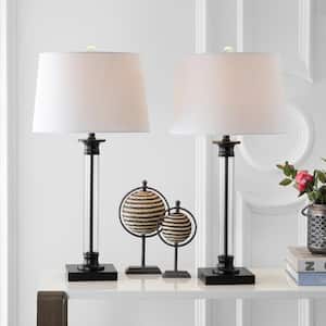 Mason 30 in. Black/Clear Glass and Metal Table Lamp (Set of 2)