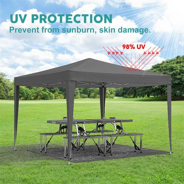 ITOPFOX 10 ft. x 10 ft. Outdoor Black Pop Up Canopy, Folding