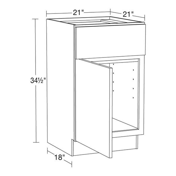 Home Decorators Collection - Hargrove 21 in. W x 21 in. D x 34.5 in. H Assembled Plywood Sink Base Bath Cabinet in Veiled Gray with Soft Close LH