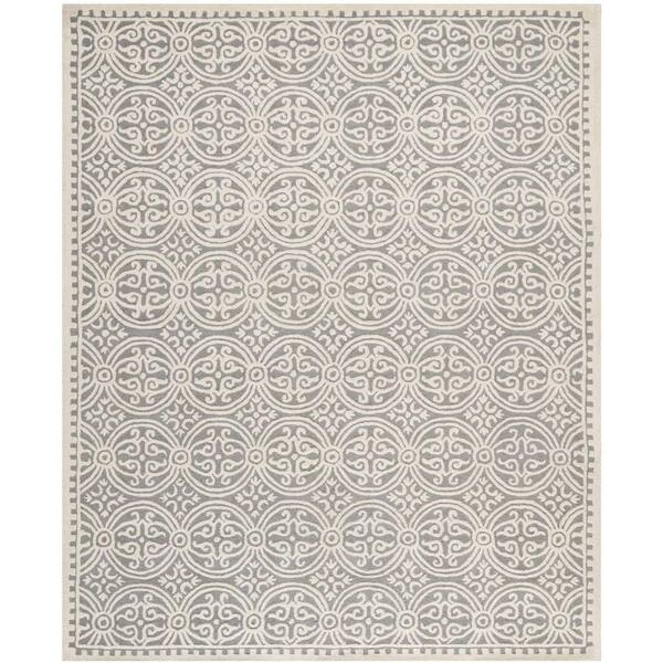 SAFAVIEH Cambridge Silver/Ivory 10 ft. x 14 ft. Geometric Medallion Area Rug