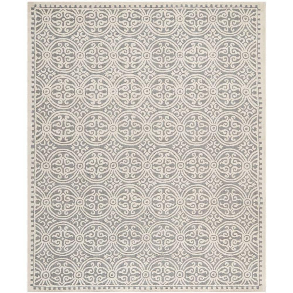 Cambridge Silver/Ivory 9 ft. x 12 ft. Geometric Medallion Area Rug price history on PriceWatchPro