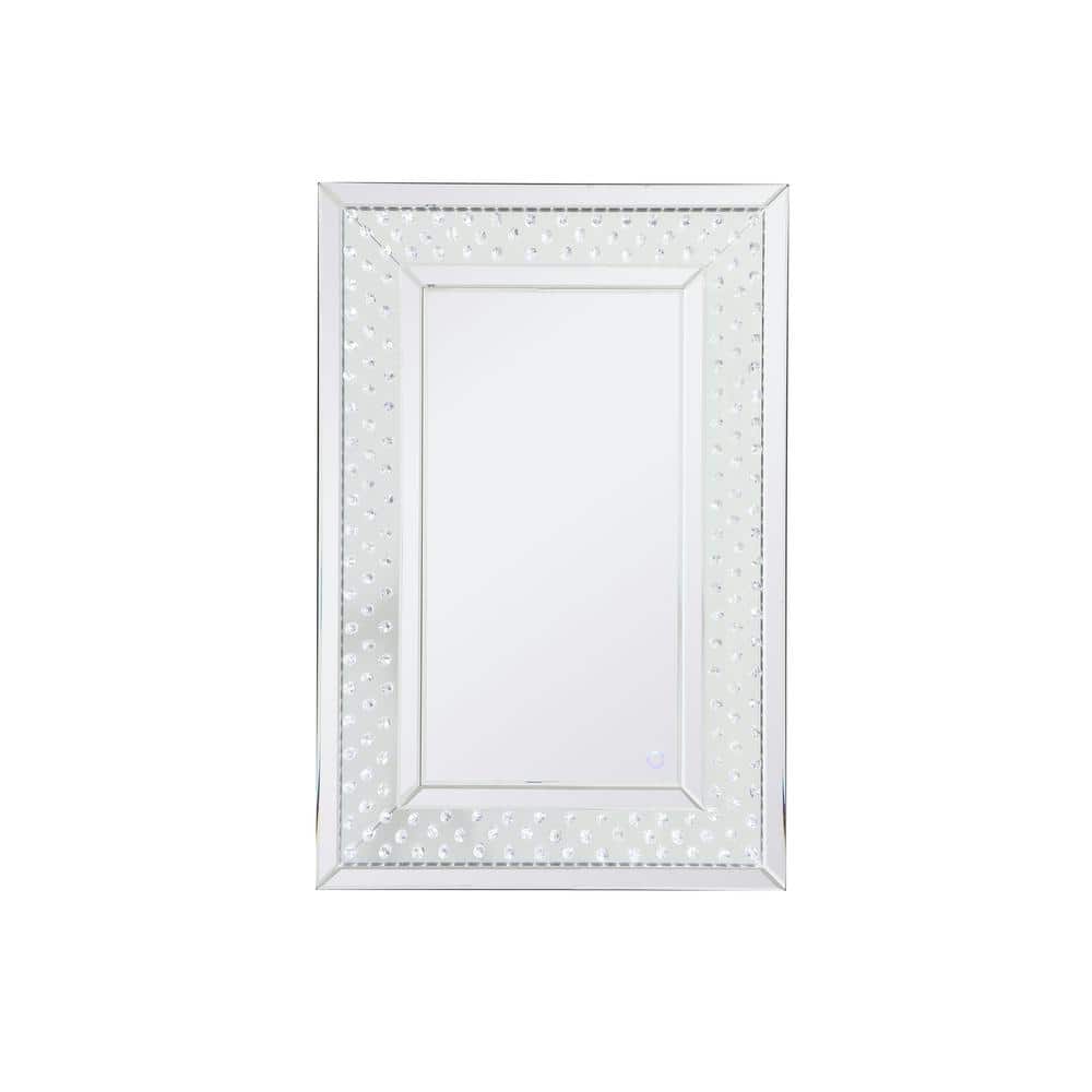 Timeless Home 24 in. W x 36 in. H Contemporary Rectangular Iron Framed LED 