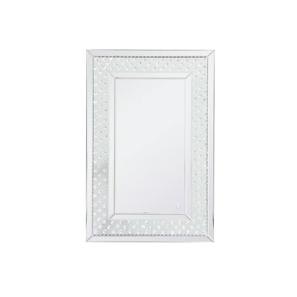 Unbranded 36 in. H x 24 in. W Rectangle Clear Modern LED Mirror
