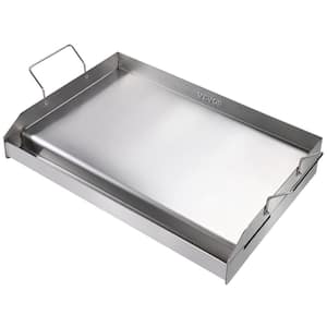 Stainless Steel Griddle 23.5 in. x 16 in. Pre-Seasoned Stove Top Griddle Non-Stick Family Pan Cookware