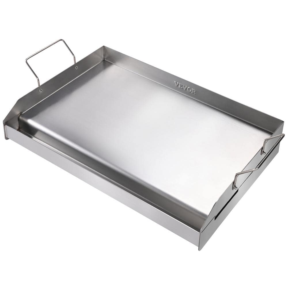 VEVOR Stainless Steel Griddle 23.5 in. x 16 in. Pre-Seasoned Stove Top Griddle Non-Stick Family Pan Cookware