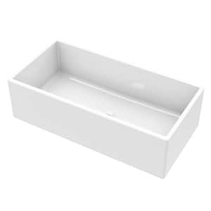 36 in. x 18 in. White Fireclay Single Bowl Apron Front Kitchen Sink