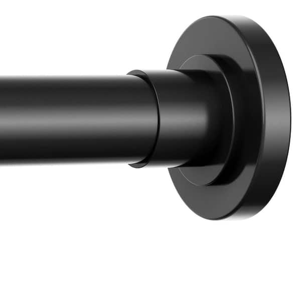 Black 68 in. Stainless Steel Adjustable Tension Shower Curtain Rod, Easy Install, No Rust