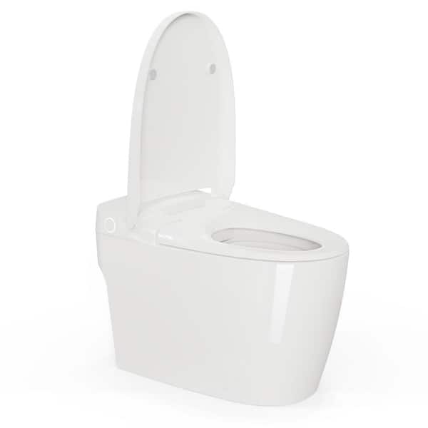 Simple Project One-Piece 1.28 GPF Single Flush Tankless Elongated Smart Toilet, With Heated Seat, Auto Flush, in White