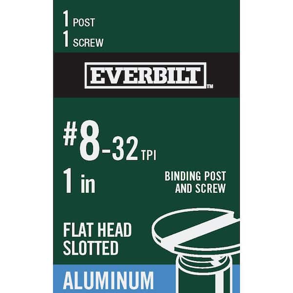 Everbilt 3/16 in. x 1 in. Aluminum Binding Post with Flat-Head Slotted Drive Screw