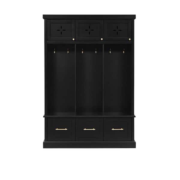 Home Decorators Collection - Dashby Black Hall Tree with Storage (54.5" W x 78.1" H)