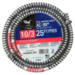 10/3 x 25 ft. BX/AC-90 Armored Electrical Cable