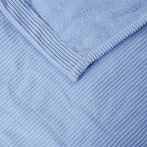 80 in. x 84 in. Electric Micro Fleece Blue Full Heated Blanket