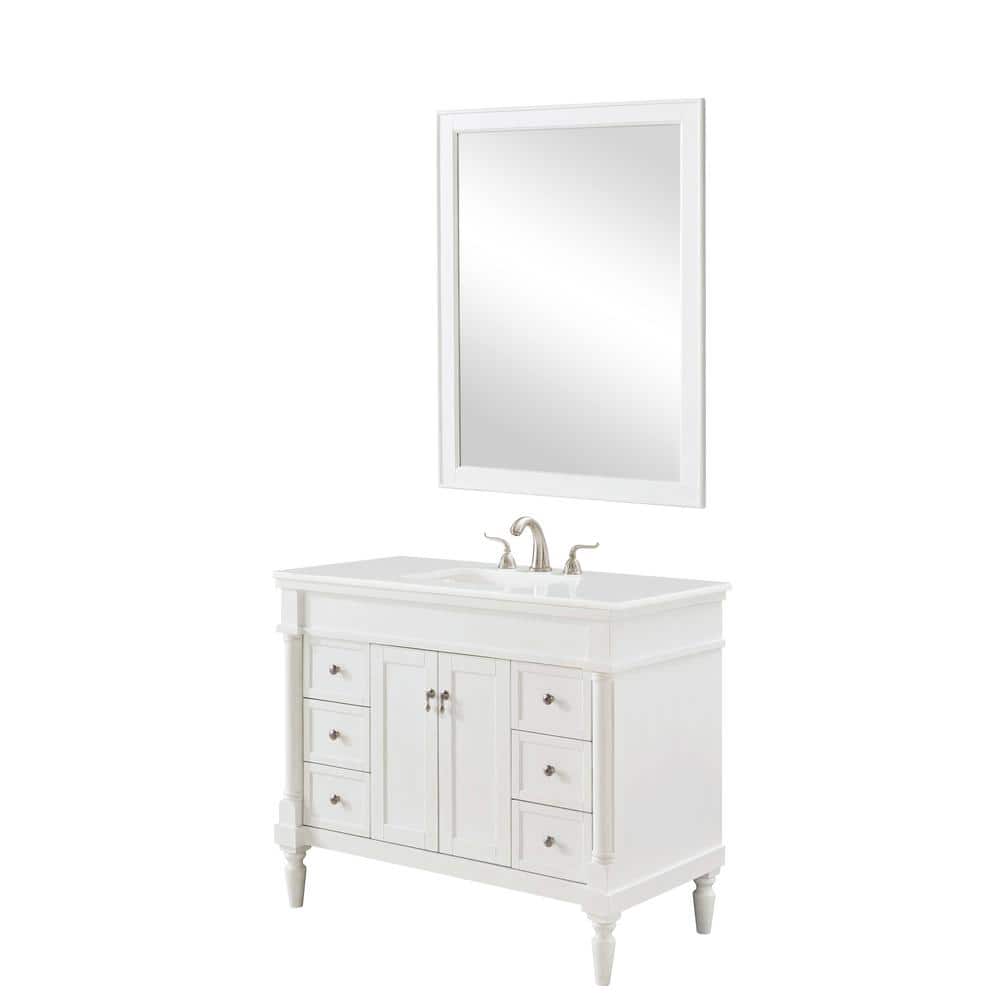 Simply Living 42 in. W x 21.5 in. D x 35 in. H Bath Vanity in Antique White