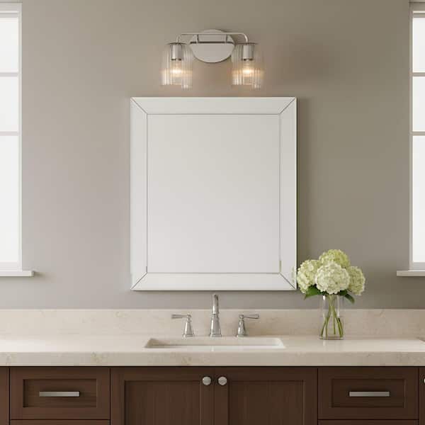 Eisele 14 in. W x 8.5 in. H 2-Light Chrome Dimmable Bathroom Vanity Light with No Bulbs Included