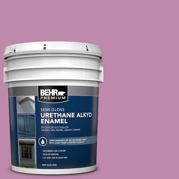 BEHR PREMIUM 5 gal. #M120-5 Rosy Urethane Alkyd Semi-Gloss Enamel Interior/Exterior Paint