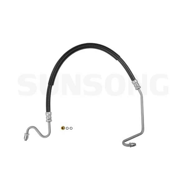Sunsong Power Steering Pressure Line Hose Assembly - Hydroboost To Gear