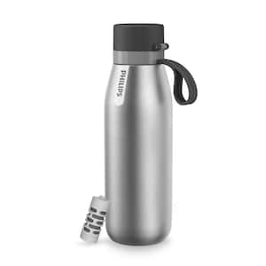 GoZero Everyday 32 oz. Silver Stainless Steel Insulated XL Water Bottle with Everyday Filter