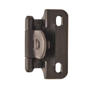 Oil-Rubbed Bronze 1/4 in. Overlay Single Demountable, Partial Wrap Cabinet Hinge (2-Pack)
