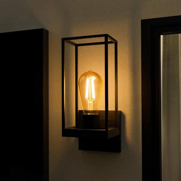 60-Watt Equivalent ST19 Dimmable Straight Filament Amber Glass Vintage Edison E26 LED Light Bulb, Warm White (4-Pack)