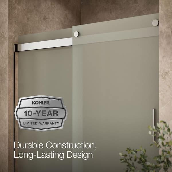 KOHLER Levity 56-60 in. W x 74 in. H Frameless Sliding Shower Door