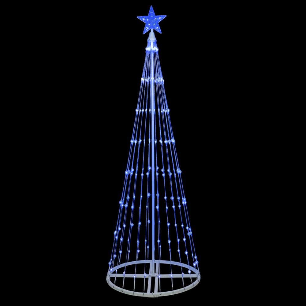 Kringle Traditions 72 in. Christmas Blue LED Animated Lightshow Cone ...