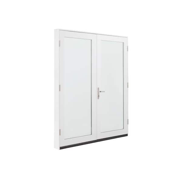 JELD-WEN F-4500 72-in x 80-in 4-9/16-in Low-e Primed Fiberglass French Right-Hand Outswing Double Patio Door