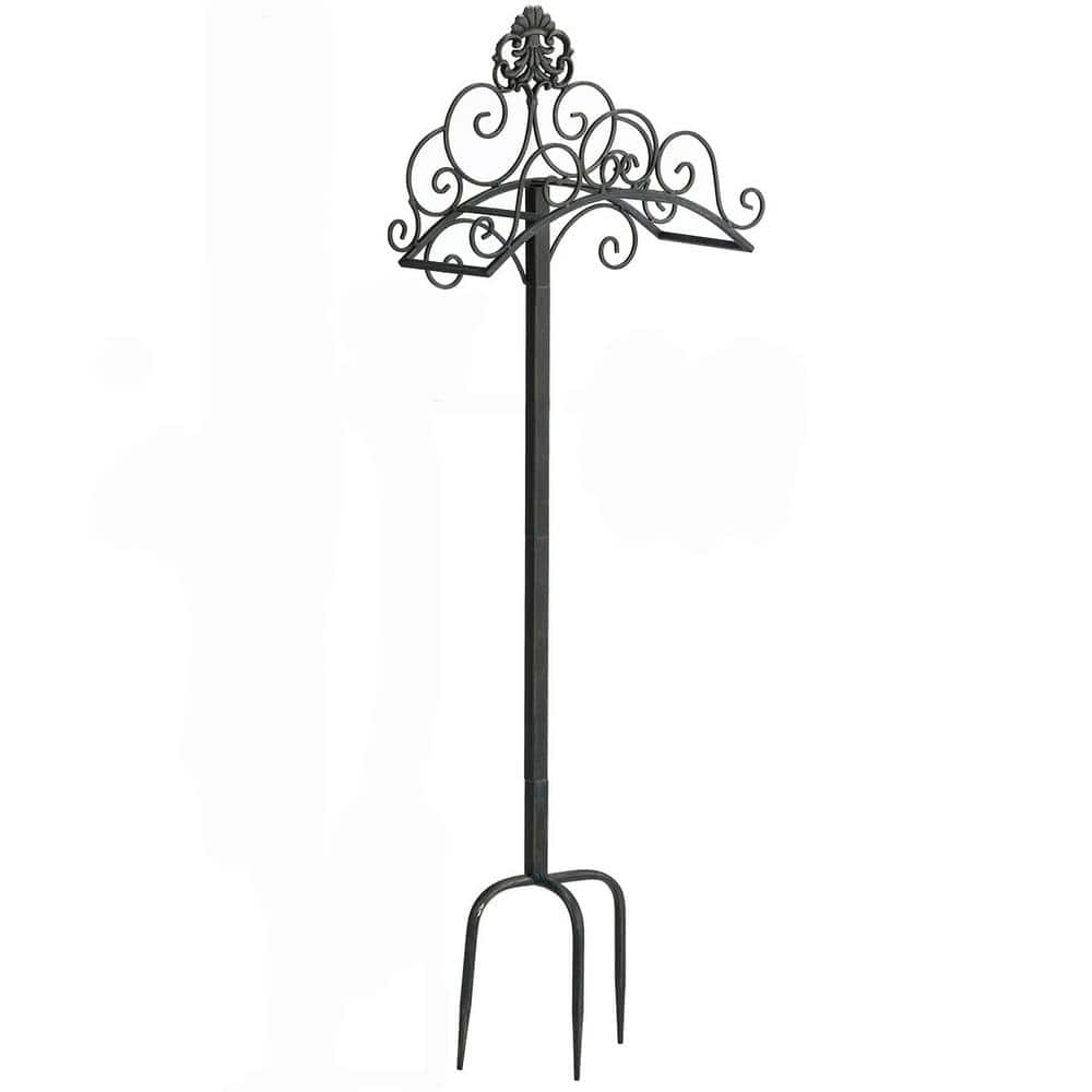 TIRAMISUBEST Freestanding Water Hose Stand Garden Hose Holder in Black