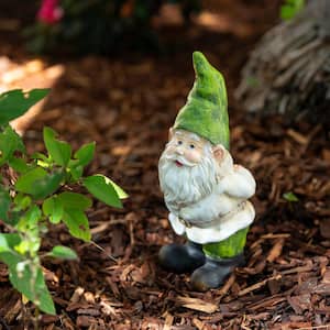 12 in. Tall Traditional Outdoor Garden Gnome Yard Statue Decoration