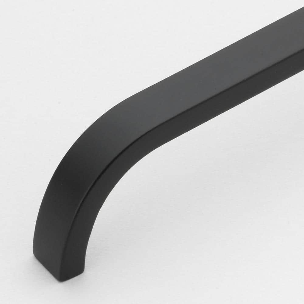 Modern Matte Black Curved Bar Pull with Mounting Hardware