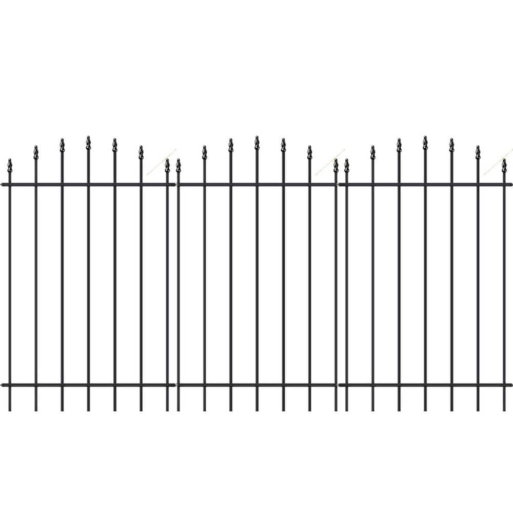 36 in. Metal Garden Fence 12 ft. L No Dig Animal Barrier 6 Panels 7 Stakes Arch Design Black for Yard Patio Flower Bed price history on PriceWatchPro