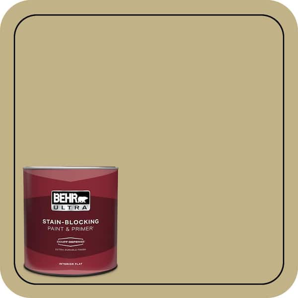 BEHR ULTRA 1 qt. #380F-5 Harmonic Tan Extra Durable Flat Interior Paint & Primer