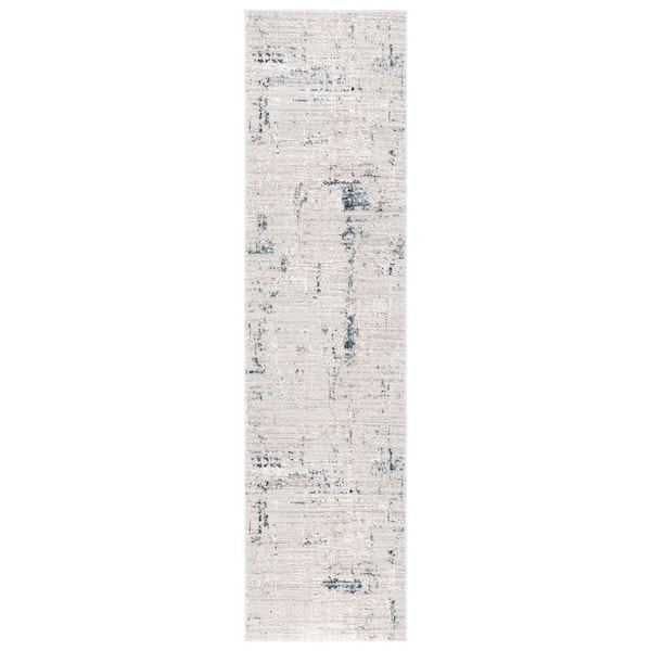 SAFAVIEH Parker 2 ft. x 8 ft. Taupe/Gray Blue High-Low Distressed Runner Rug