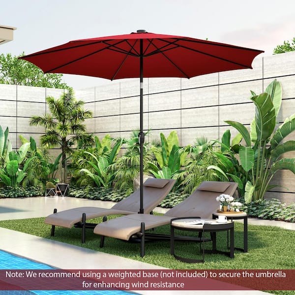9 ft. Solar Umbrella 32 LED Lighting Patio Umbrella Table
