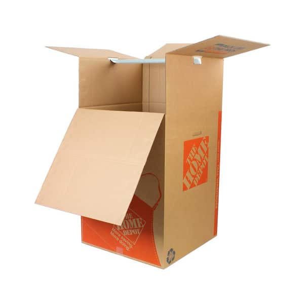 The Home Depot 24 in. L x 24 in. W x 44 in. D Heavy Duty Wardrobe Moving  Box 1001020 - The Home Depot