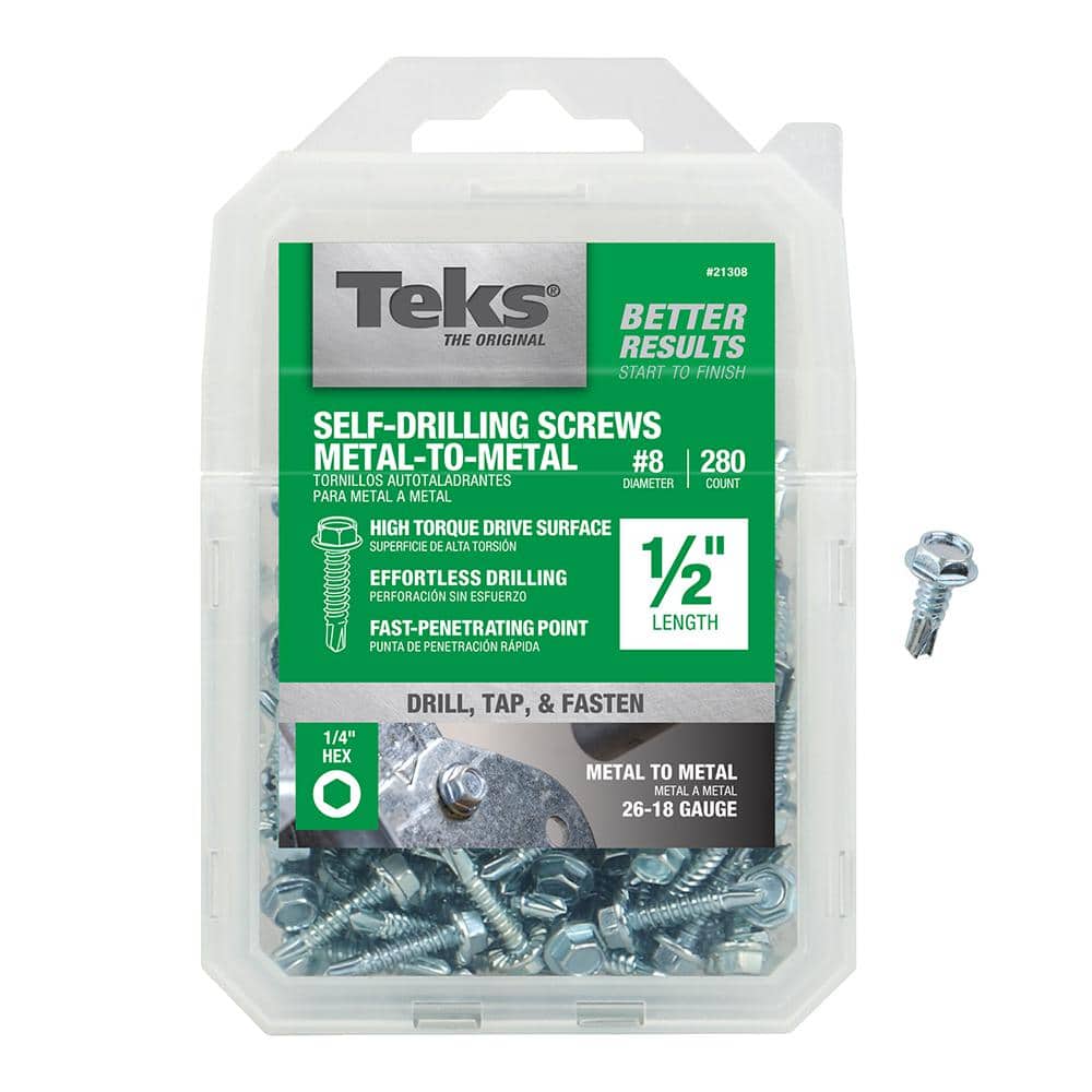 Teks 8 x 1/2 in. External Hex Flange HexHead SelfDrilling Screws