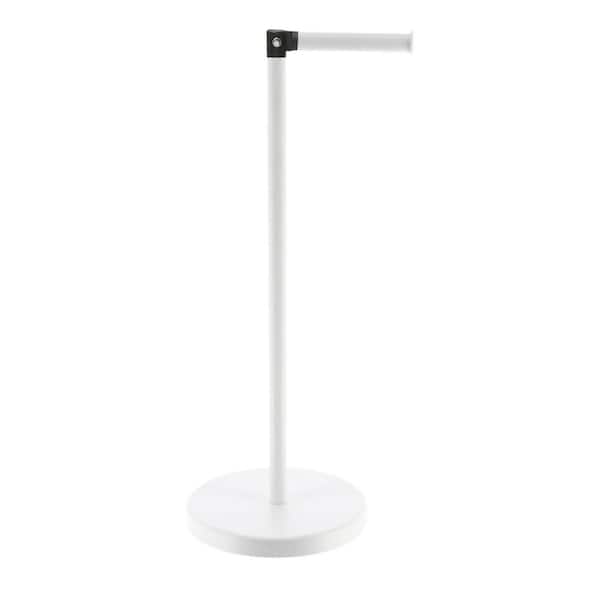 EVIDECO French home goods Toilet Tissue Roll Paper Dispenser and Reserve with Removable Arm Metal in White