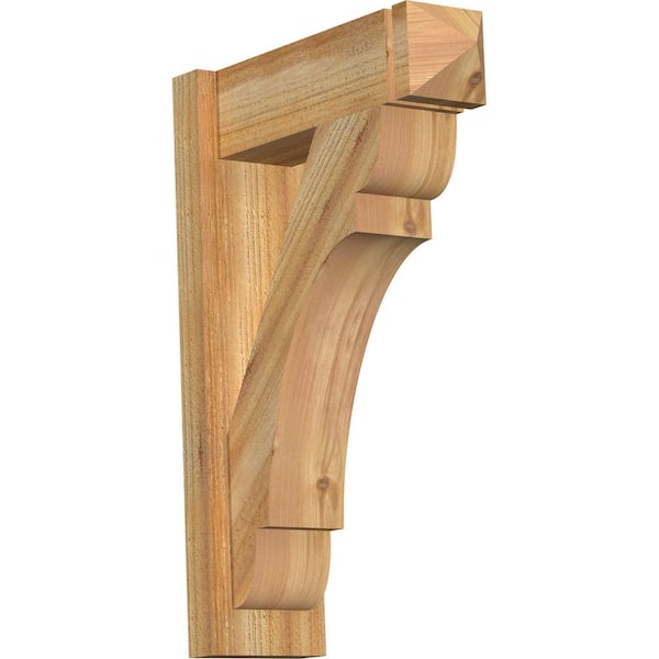 Ekena Millwork 6 in. x 26 in. x 18 in. Western Red Cedar Olympic Arts and Crafts Rough Sawn Outlooker