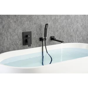 Mondawell Swivel Single-Handle 1-Spray High Pressure Tub and Shower Faucet in Matte Black Valve Included