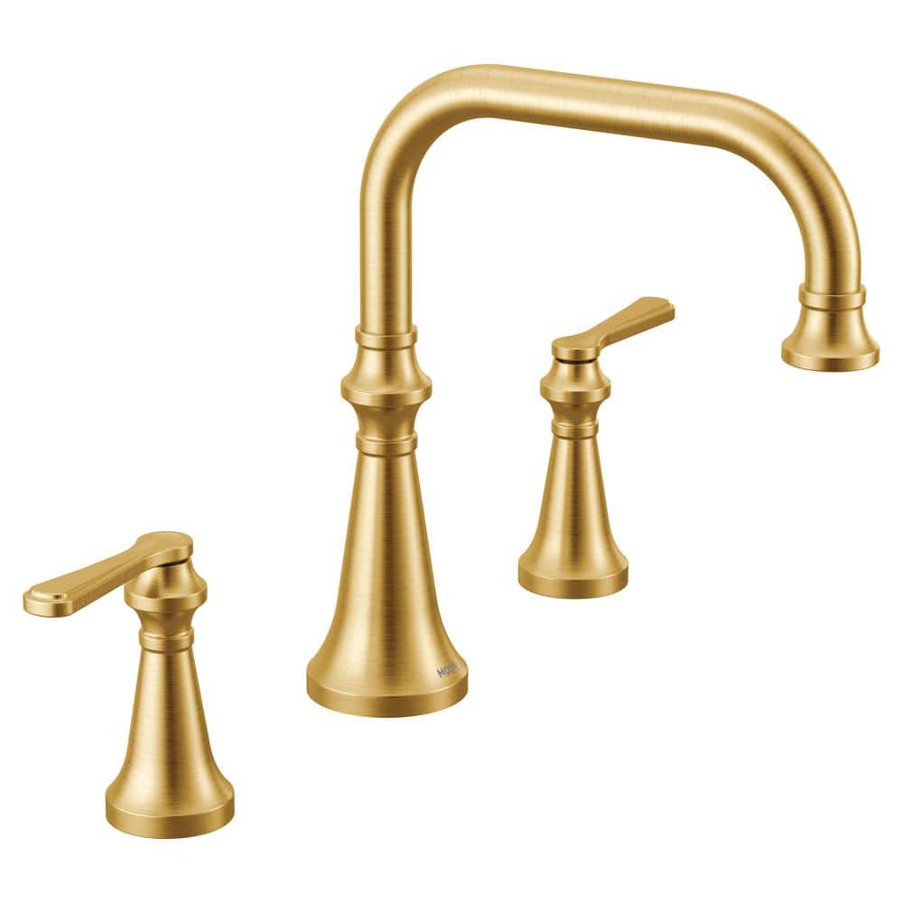 Colinet 2-Handle Arc Deck-Mount Roman Tub Faucet Trim with Lever Handle in Brushed Gold price history on PriceWatchPro