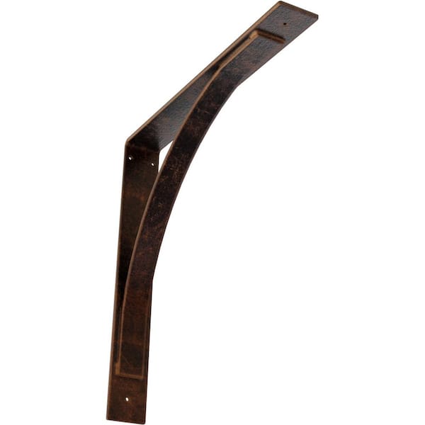 Ekena Millwork 3 in. W x 22 in. H x 22 in. D Morris Antiqued Copper Steel Bracket