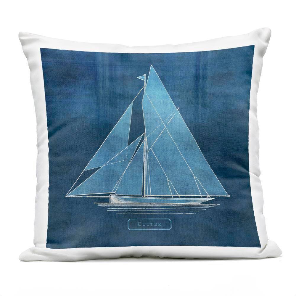 Maritime Cutter Sailboat Blue Square Outdoor Throw Pillow price history on PriceWatchPro