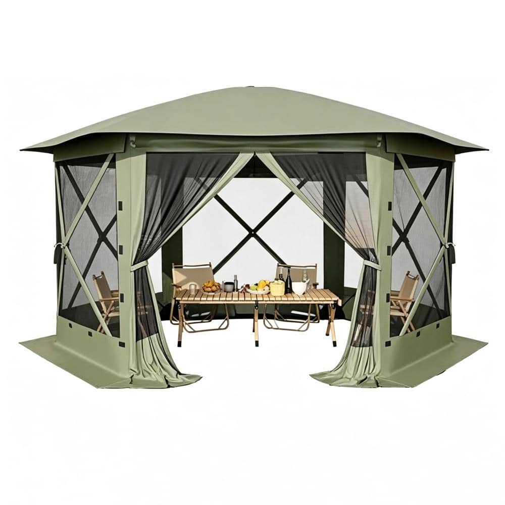 11.7x11.7ft Pop Up Gazebo Screen Tent, Quick-Set 6-Sided Canopy Shelter, Bite-Proof Mesh Tent for Camping price history on PriceWatchPro