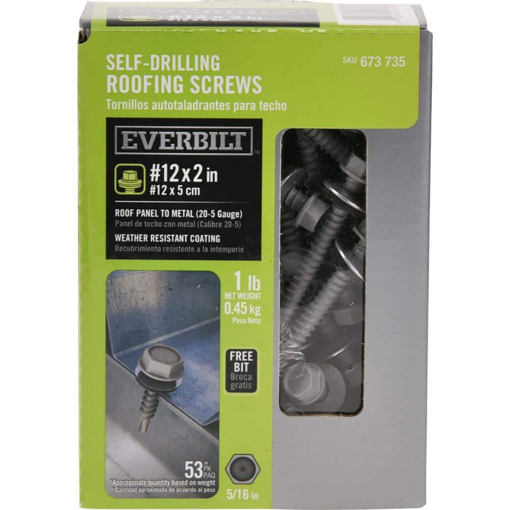 Everbilt 14 x 21/2 in. SelfDrilling Screw with Neoprene Washer 1 lb