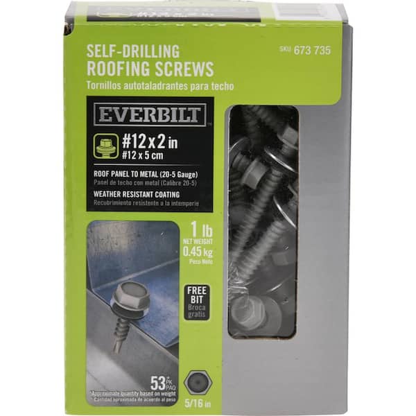 Everbilt #14 x 2-1/2 in. Self-Drilling Screw with Neoprene Washer 1 lb.-Box (35-Piece)