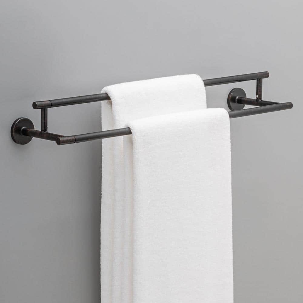 Venetian Bronze 24" Double Wall Mount Stainless Steel Towel Bar